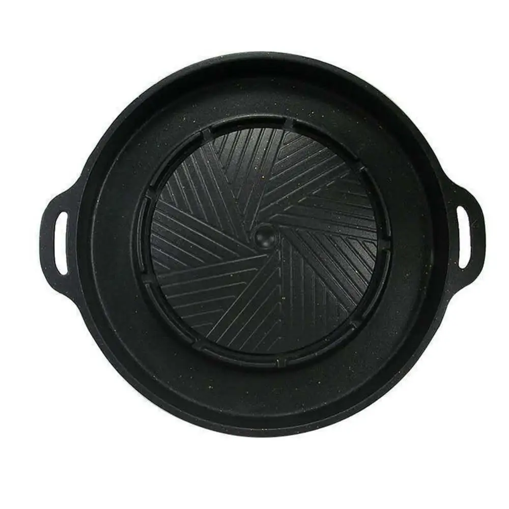 1/2 Stuks Koreaanse Cassette Grill Pan Non-Stick Aluminium Ronde Shabu-Gegrilde Pan Hete Pot Olie Lekkende Pan Camping Bbq Grillen