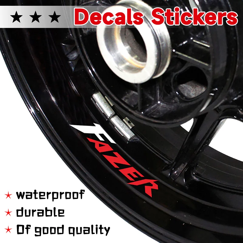 For FAZER FZ1 FZ6 FZ8 Fazer fazer fz1 fz6 Suitable Motorcycle Wheel Tire Decorative Sticker Reflective Rim Bike Decal Stickers