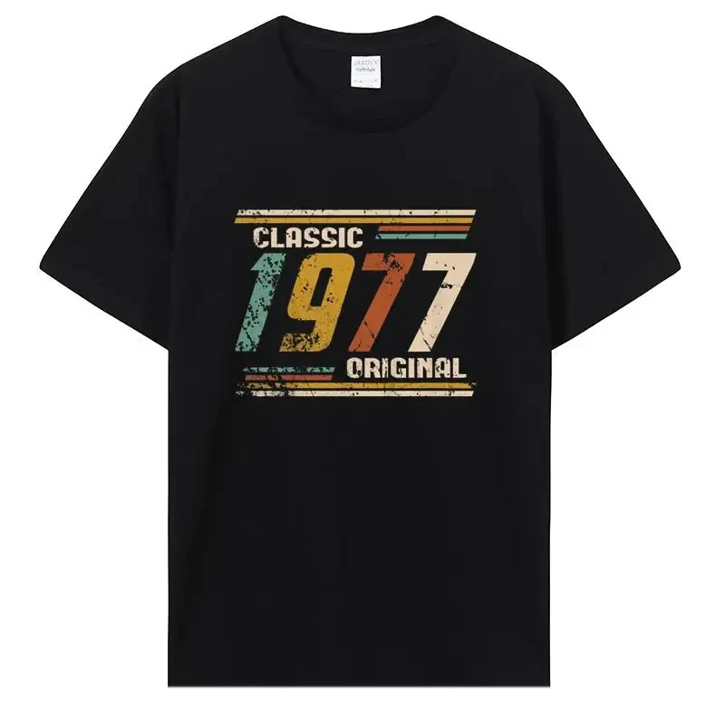 Novelty Awesome Vintage Classic 1977 Original T Shirt Streetwear Cotton Birthday Gifts Summer Style T-shirt Men Tees 42816