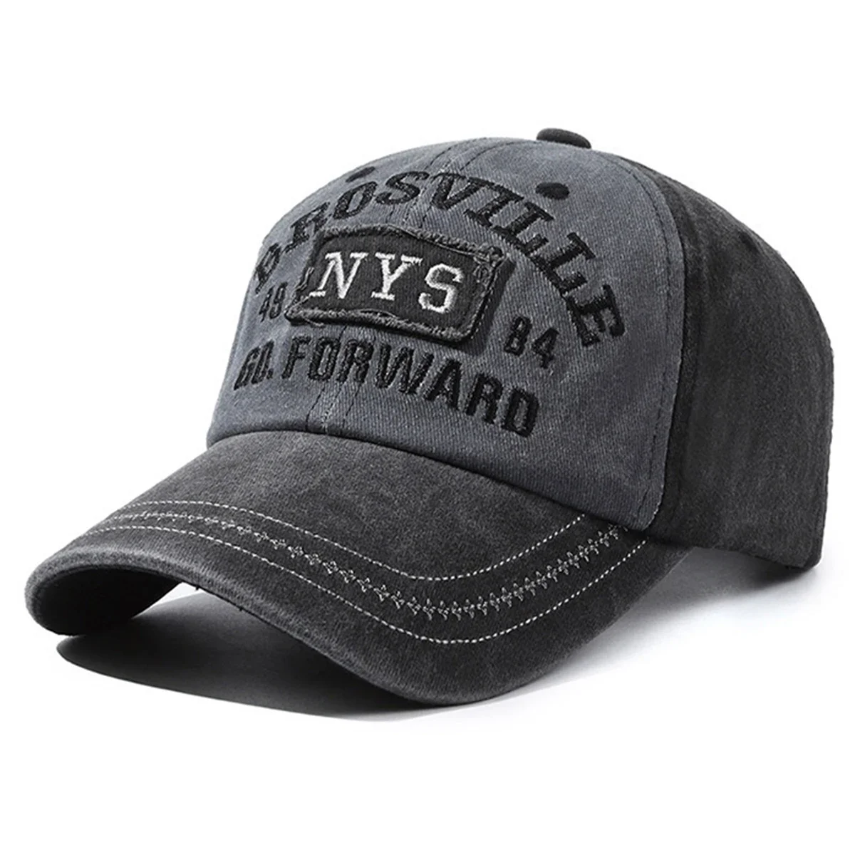 Unisex NYS Embroidery Wash Baseball Caps Spring and Autumn Outdoor Adjustable Casual Hats Sunscreen Hat