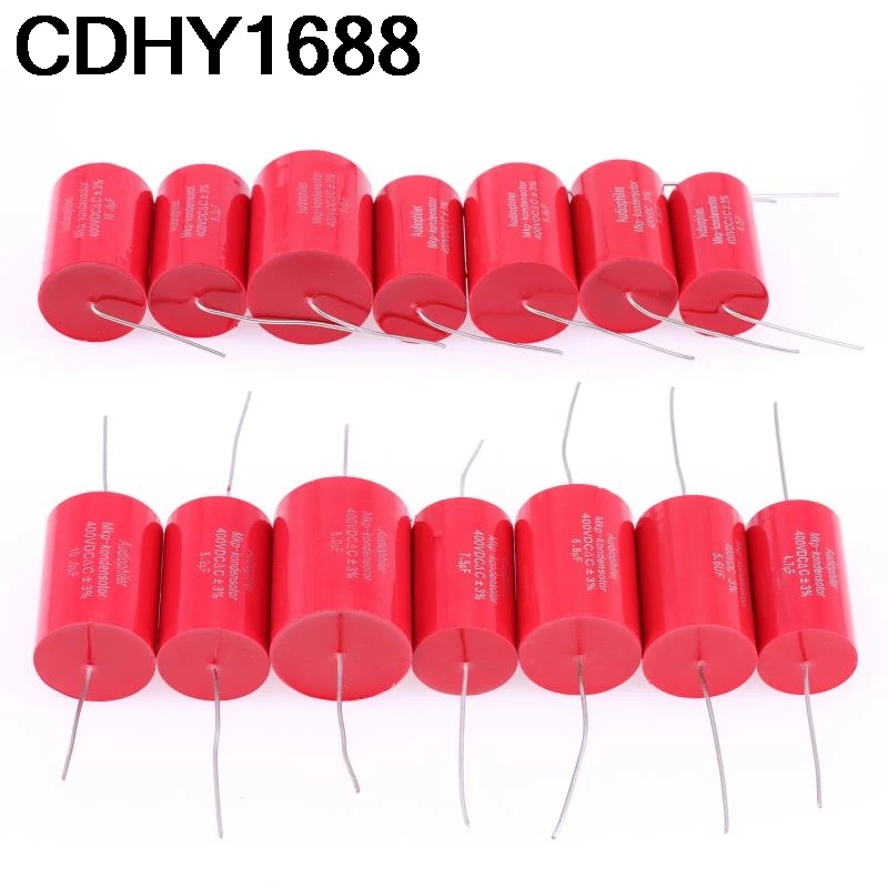 1PC Audiophiler Axial MKP condensador Audio 250V 400V 630V 4,7 UF/400V 10UF 1,0 UF 1,5 UF 6,8 UF 8,2 UF capacitancia divisoria de frecuencia