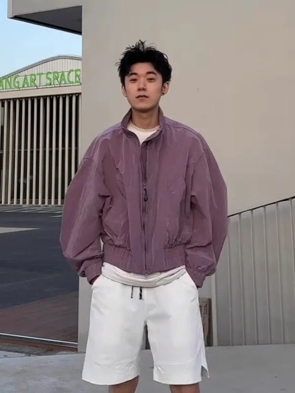 

Мужская летняя легкая куртка с воротником-стойкой, защита от солнца, размер 300 Pou, большой размер, спортивная верхняя одежда, модная застежка-молния