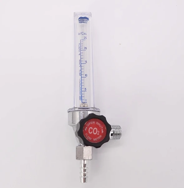 เครื่องวัดการไหลของก๊าซอาร์กอนเมตร Ar flowmeter เครื่องวัดคาร์บอนไดออกไซด์ CO2 double air outlet ลอยลูกปัด 180 องศา flowmeter