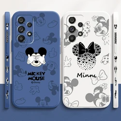 Disney Minnie Mickey Hot Art Liquid Left Rope For Samsung Note 20 10 A54 A31 A14 A03 A22 A34 A04 A24 Ultra Plus 5G Phone Case