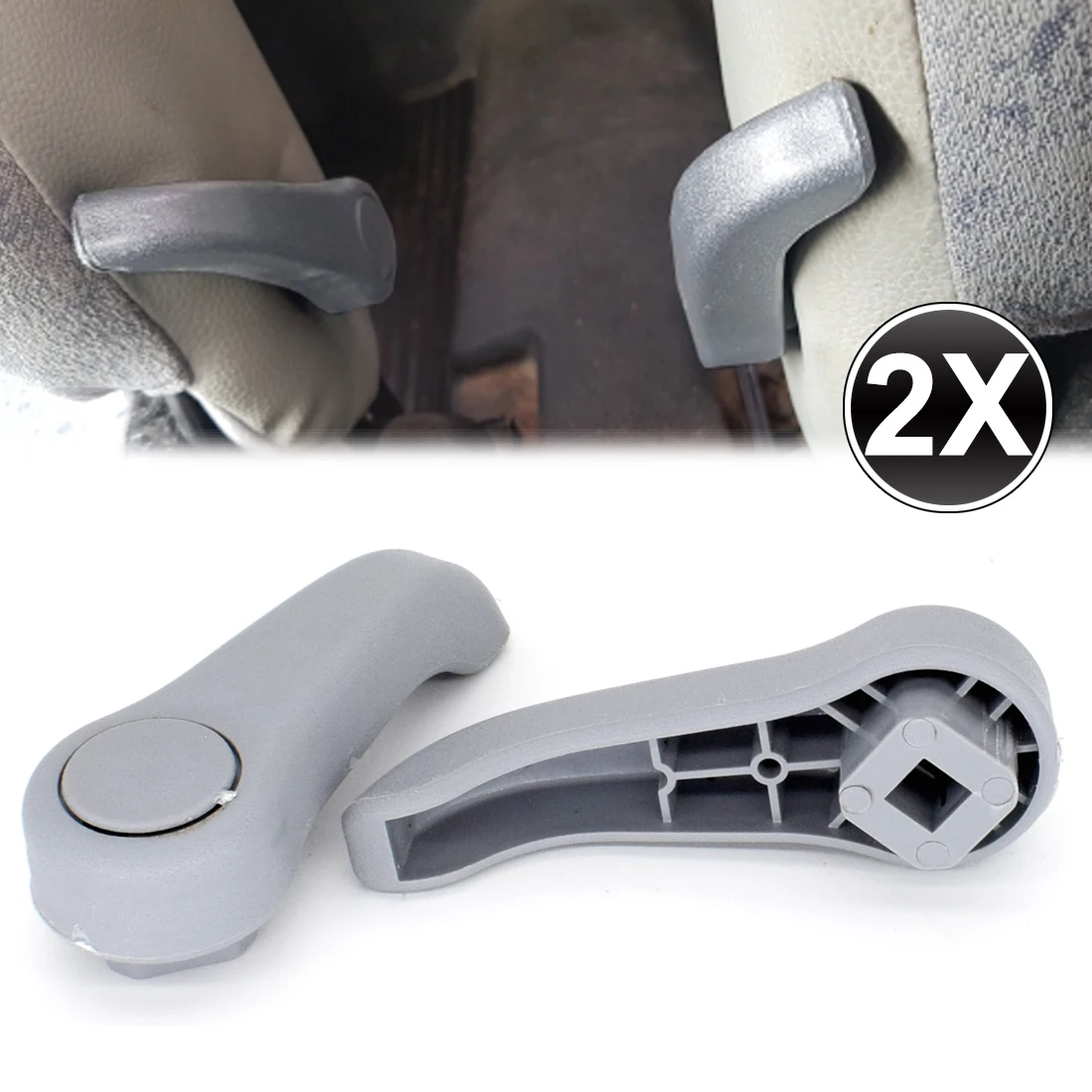 Set For Renault Clio MK2 Twingo MK1 Gray Right Left Seat Adjustment Pull Adjusting Lever Grey Handle Tilt Adjuster Knob Car Part