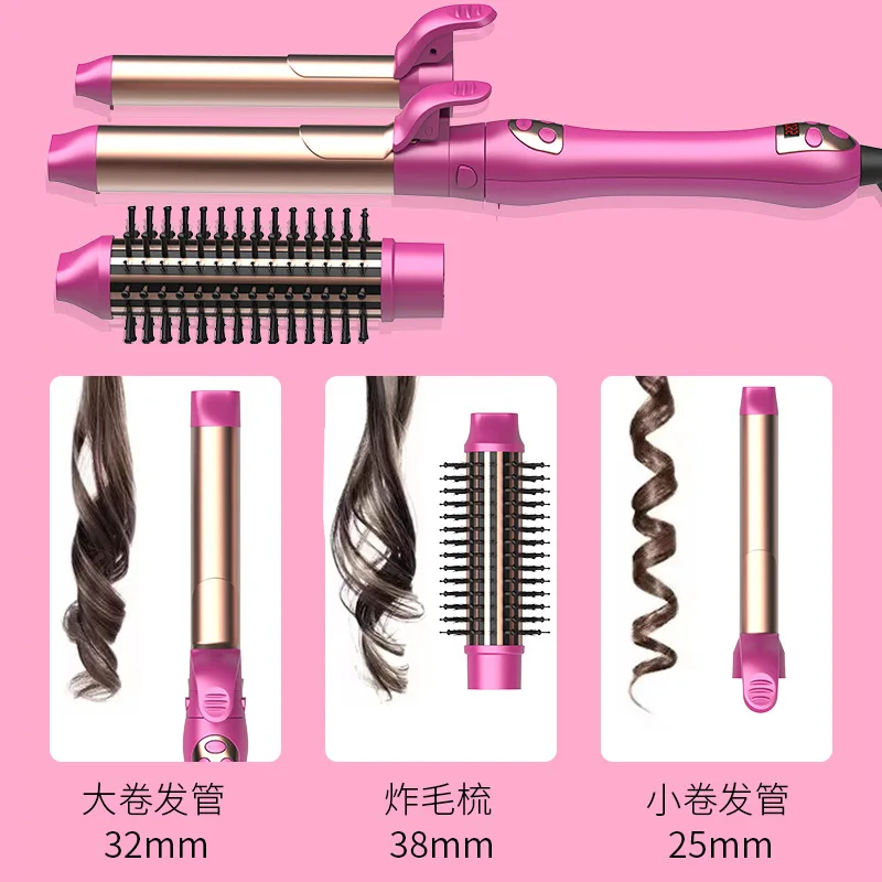 Set permanente per ferro arricciacapelli automatico con cambio tubo 3 in 1