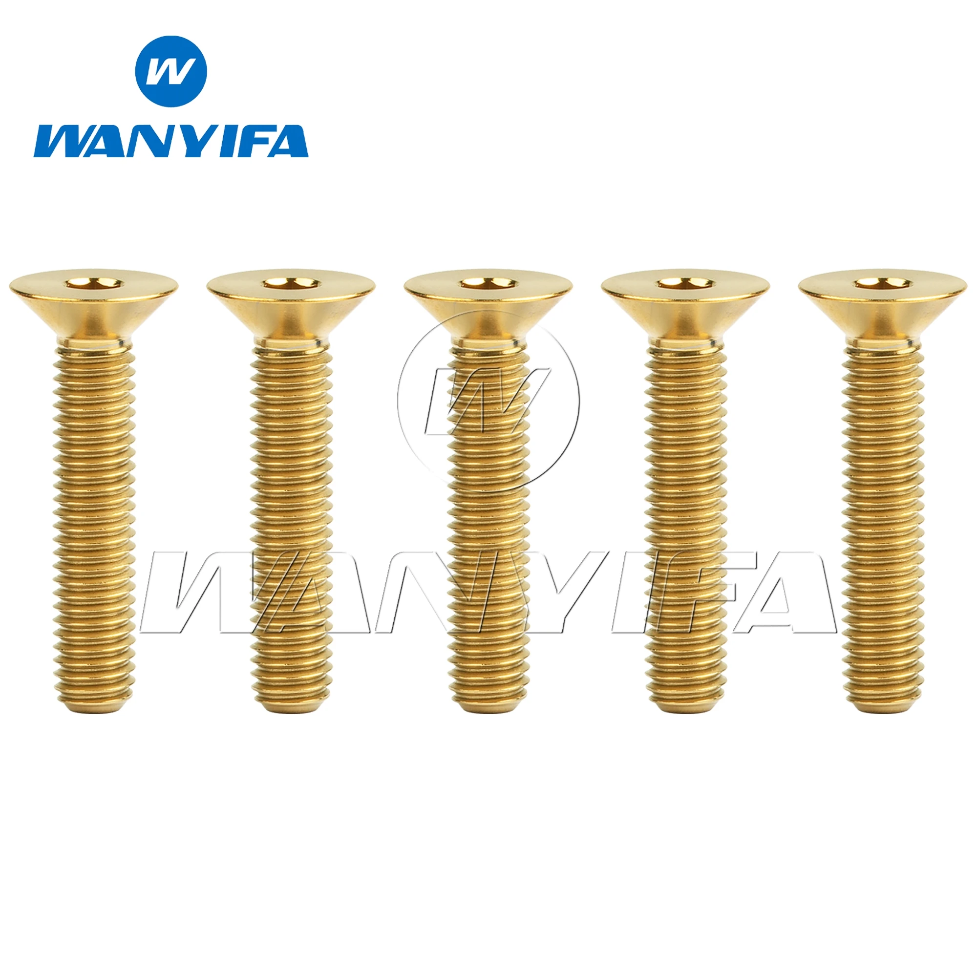 Wanyifa Titanium Ti Bolts  M5 x 10 12 15 20 25 30 35mm  Allen Key Flat Countersunk Head Screw Bolt 5/6/12pcs/lot