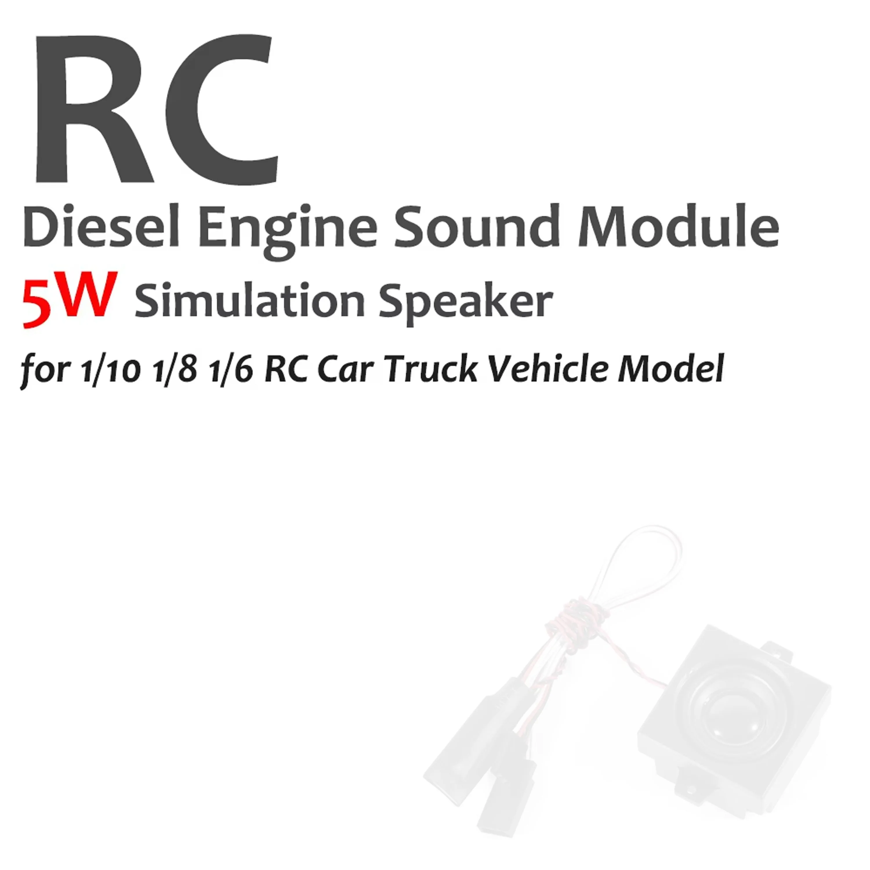 

Remote Control Diesel Engine Sound Module Simulation 5W Speaker Suitable for 1/10 1/8 1/6 Remote Control Car Truck Vehicle Model