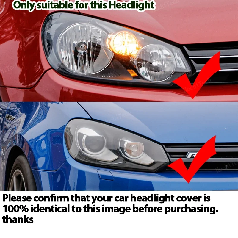 Headlight Lampshade Transparent Lens Headlamp Housing Cover Lens Light Protection For  Volkswagen VW Golf 6 MK6 GTI R 2010-2014