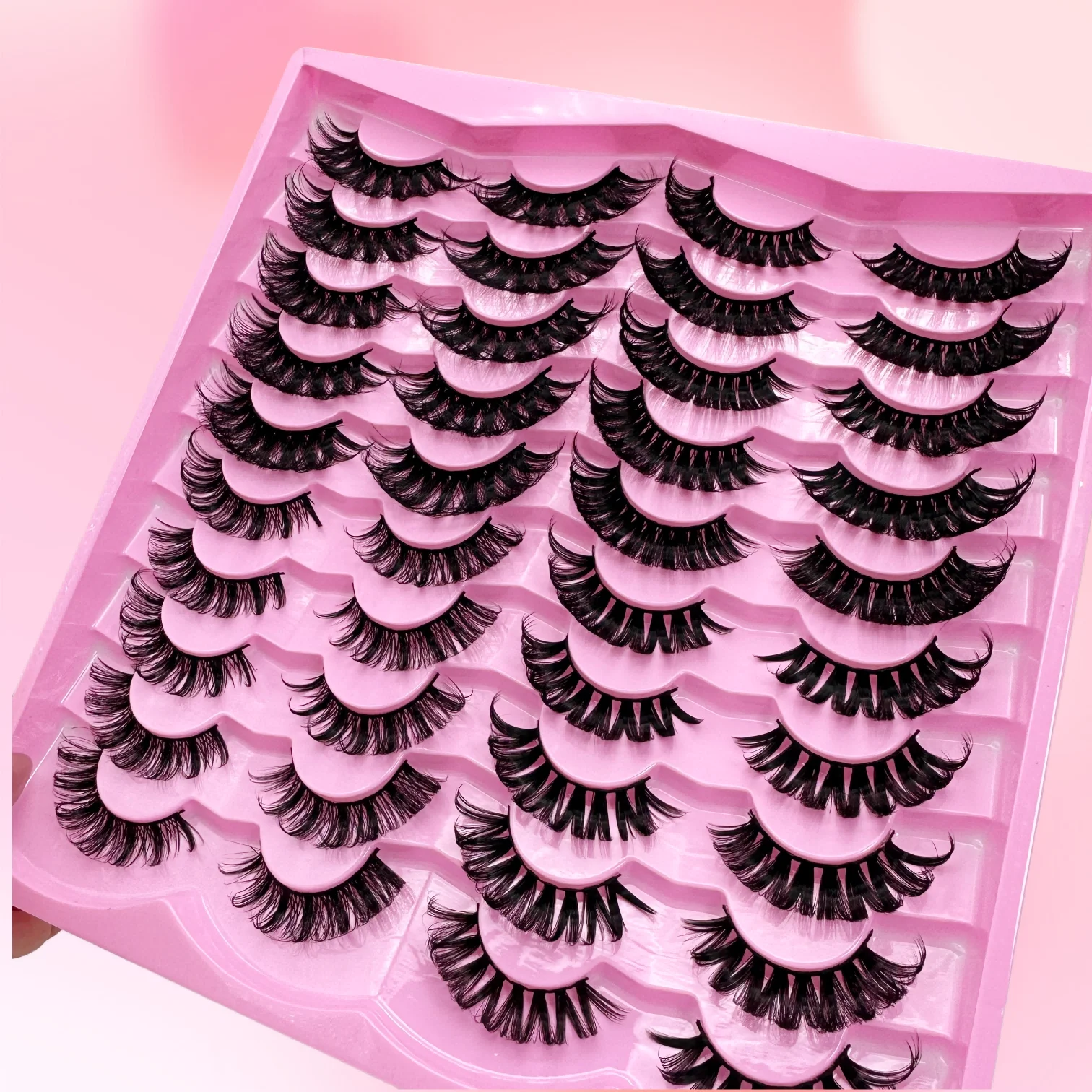 20 paia 4 stili misti ciglia finte ciglia a strisce russe D Curl vapore aspetto naturale 16mm ricci ciglia finte visone come ciglia