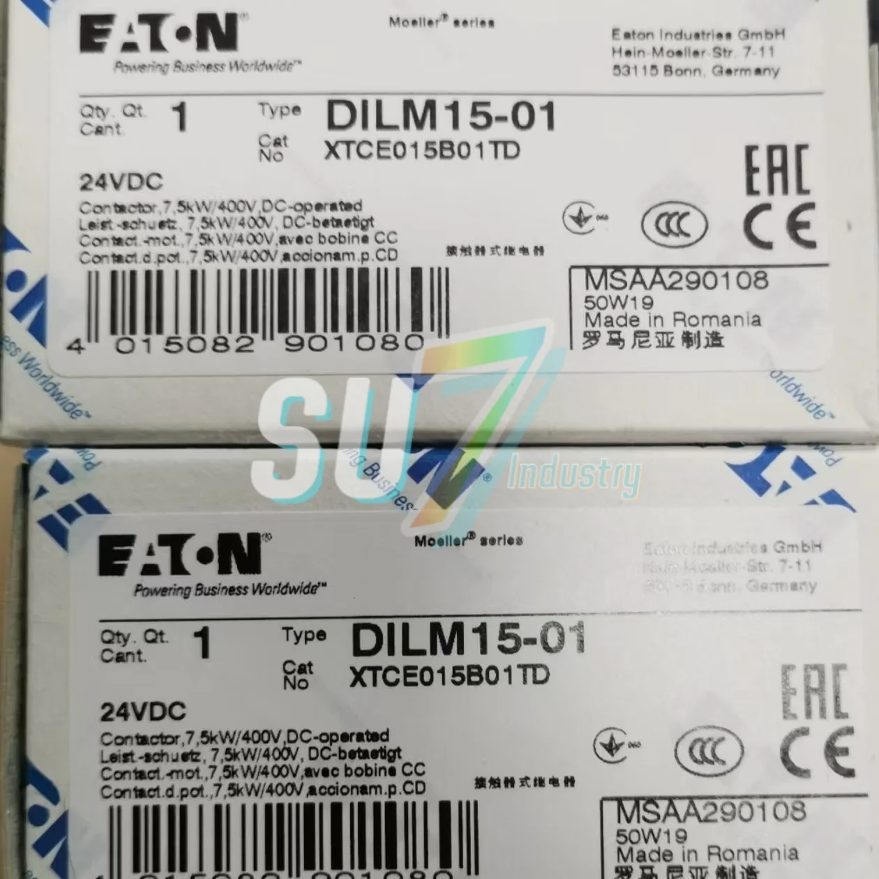 

Контактор новый в коробке DILM15-01 24VDC DILM15-01C 24VDC