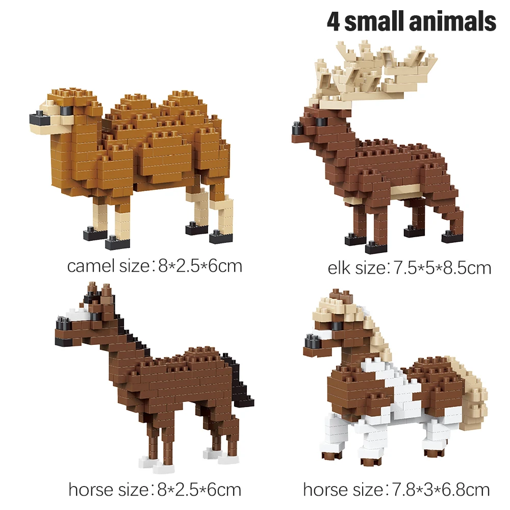 Micro Zoo Building Blocks Sheep Animal Set 3D Model, Desktop Farm Scene Decor for Kids Room, Delightful Gift for Animal Lovers