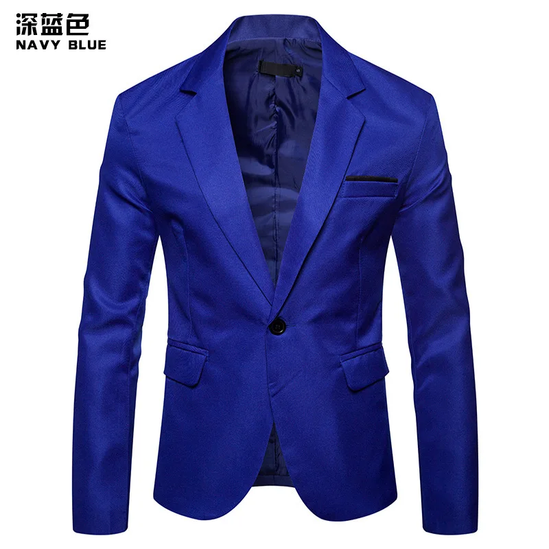 

1113Suit side slit solid color European and American large size small suit Amazon top jacket men