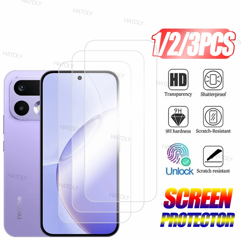 

Защитная пленка для экрана Realme 16 Pro, 1/2/3 шт., закаленное стекло Realme 16 Pro, полностью клеящееся покрытие, стекло для телефона с защитой от царапин, Realme 16 Pro