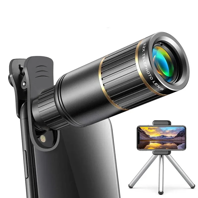 

22x HD Monocular Telescope Metal Spotting Scope with Mobile Camera for Concerts And Sports Viewing Concert Shooting Artifact