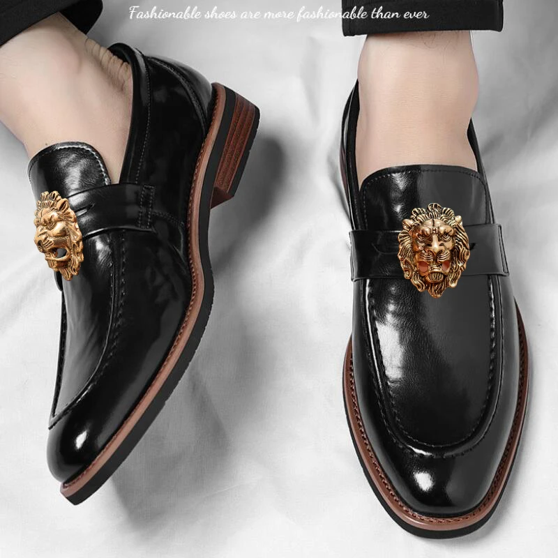 

Men's Large Size European Style Oxford Leather Shoes for Business Casual Wear - Slim Pointed Toe Cross-border Shoes