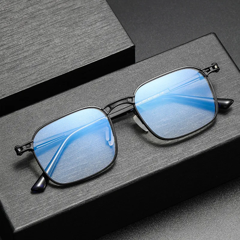 Men Large Square Optical Glasses Frame Male Big Pure Titanium Spectacles Can Customize Myopia Presbyopia Multi-Focal Lenses