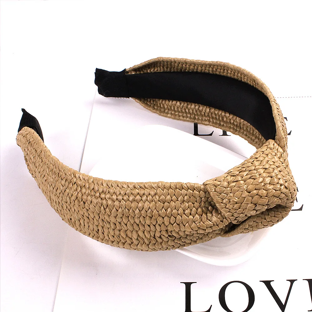 New fashion Solid color hand-knotted knotted Headbands for Women Hair Accessories Solid color Wide  Headwear Hairbands