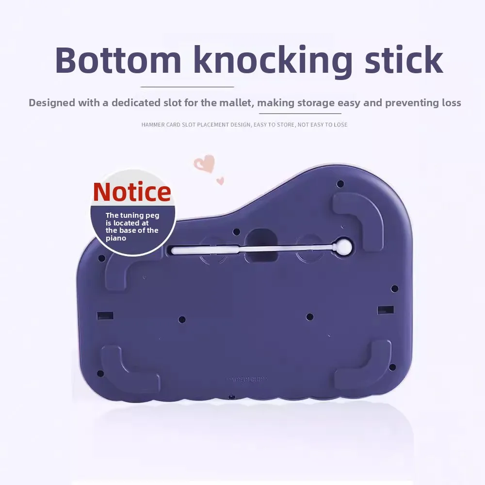 Piano de xilófono de 8 notas, juguete Musical educativo 2 en 1 para edades tempranas con mazos para bebés y niños pequeños, instrumento de aprendizaje Montessori para niñas
