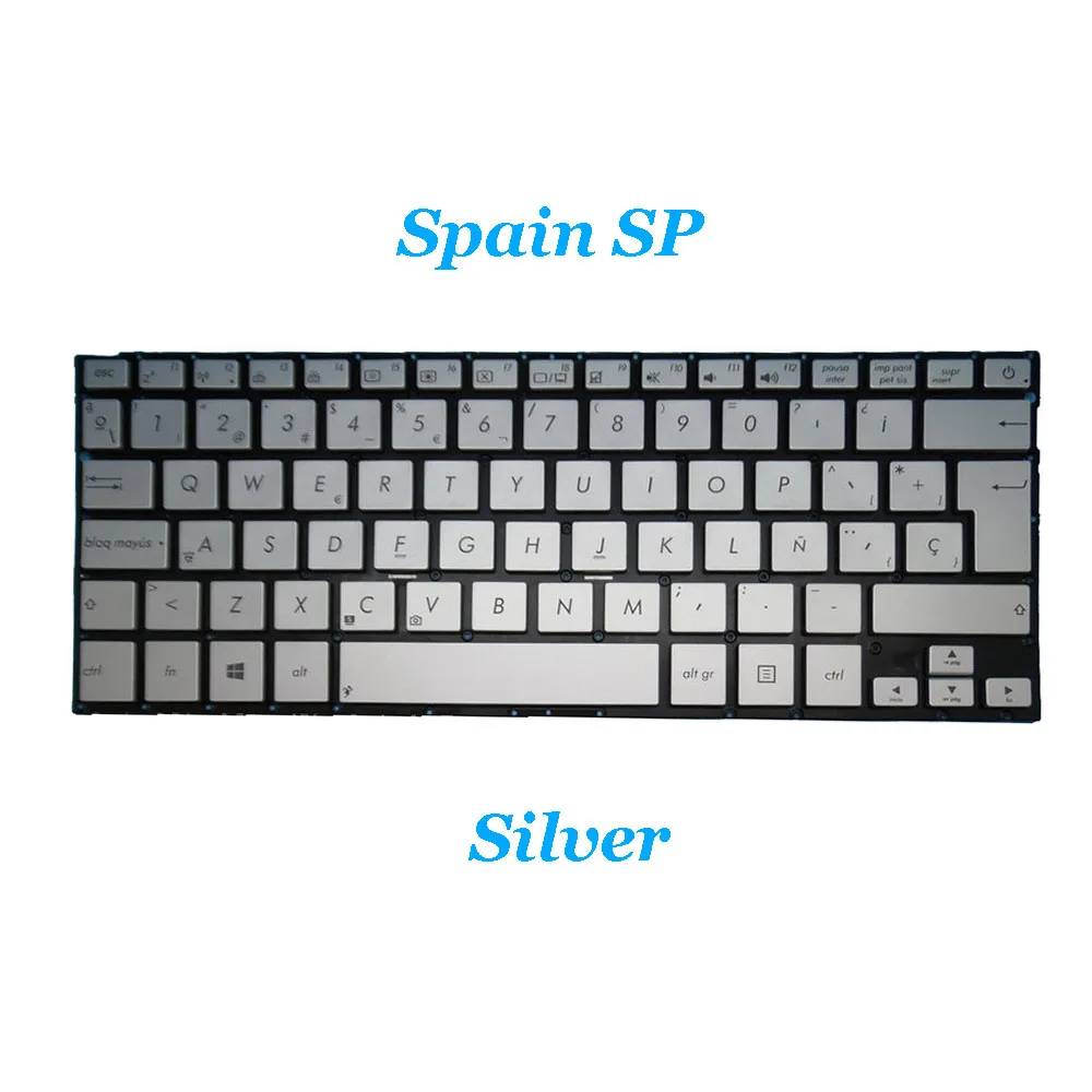 

Клавиатура AR\CZ\JP\SL\SP для ASUS UX301 UX301L UX301LA, серебристая, без рамки