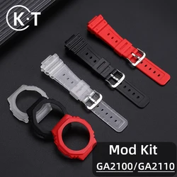 Transparent Bezel GA2100 GA2110 Mod Kit rubber for Casio GA-2100 Case Bracelet GA2110 Casioak Silicone Case Band Mod accessories