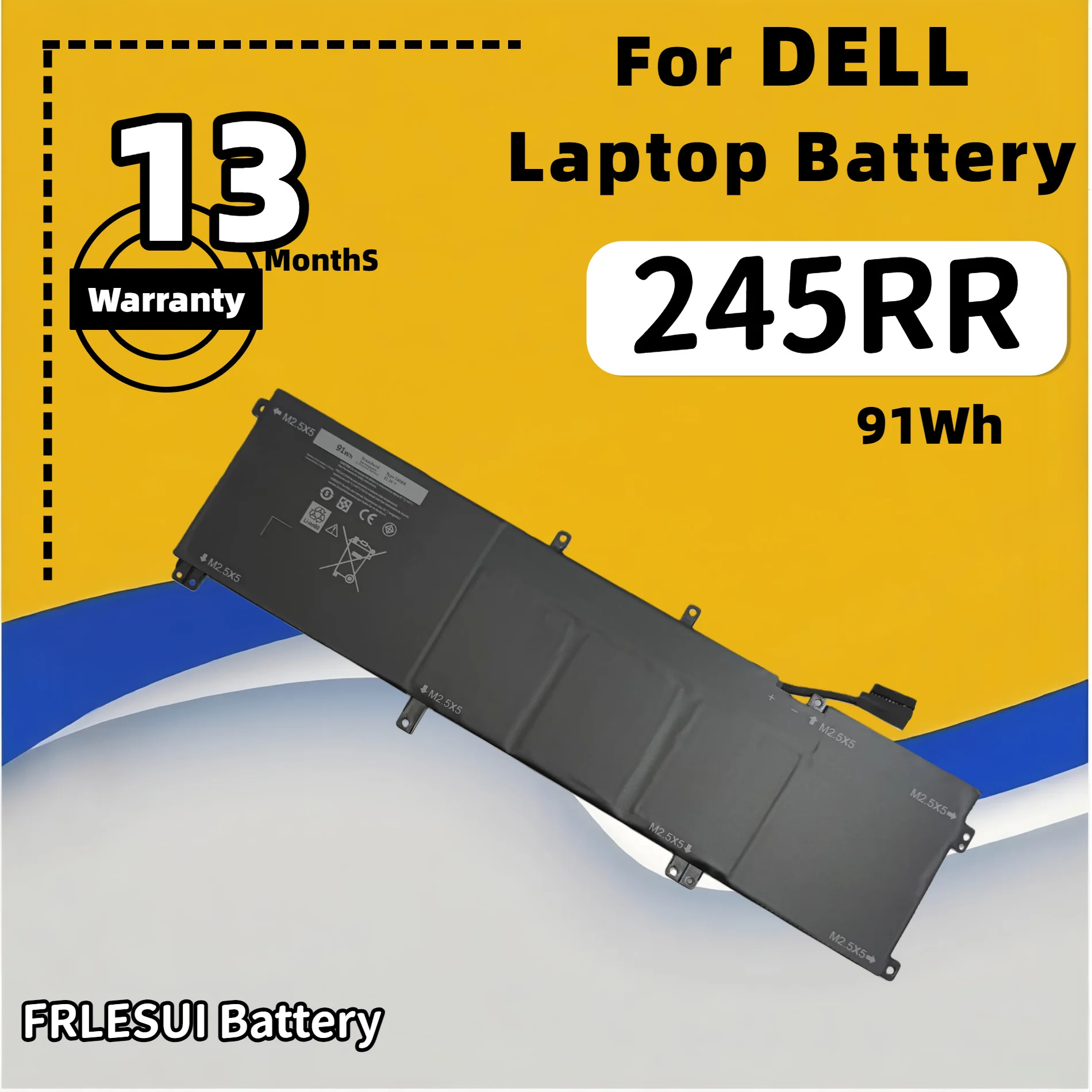 FRLESUI for DELL XPS 15 9530 9535 Series For DELL Precision M3800 TOTRM H76MV 7D1WJ 245RR Laptop Battery 13 months warranty