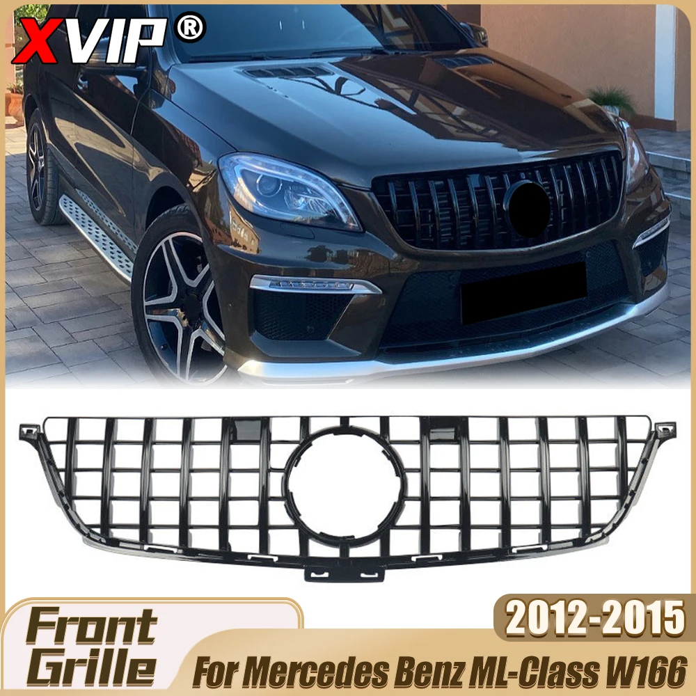 

XVIP Glossy Black GTR Style Front Bumper Grille Racing Grill For Mercedes Benz ML-Class W166 12-15 ML250 ML350 ML400 ML500 ML550