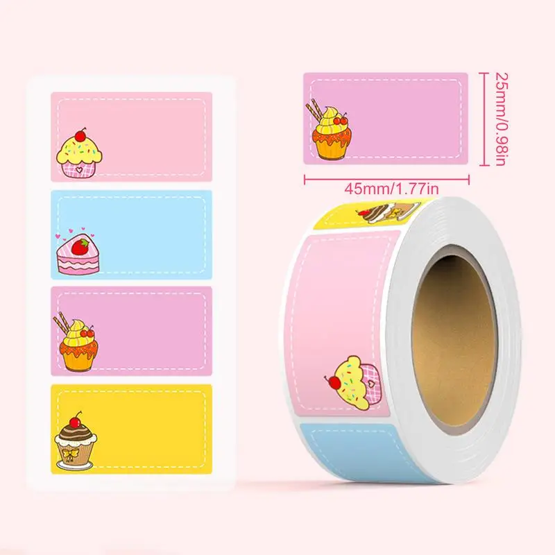 Этикетки с цветовым кодированием, 280/рулон, водонепроницаемые цветные этикетки для торта, прямоугольные клейкие именные бирки для маркировки деловых документов, студентов