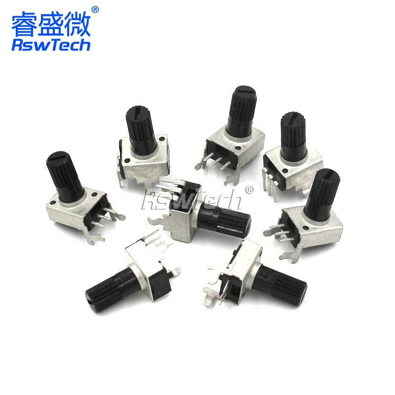 

5PCS 0932 potentiometer Direct plug-in vertical adjustable resistor vertical 5K 10K 50k 100K 3-foot long handle 12.5MM RV09 type