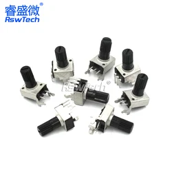 5PCS 0932 potentiometer Direct plug-in vertical adjustable resistor vertical 5K 10K 50k 100K 3-foot long handle 12.5MM RV09 type