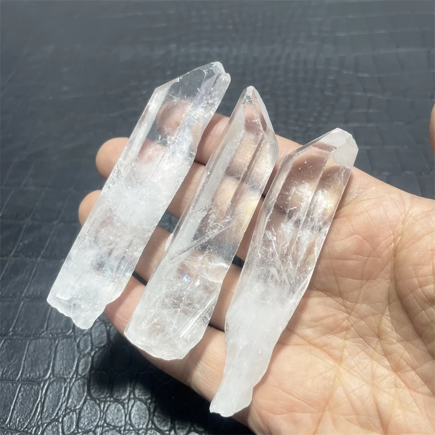 

3pcs Clear Lemurian Seed Quartz Natural Point Cluster Crystal Rough Healing