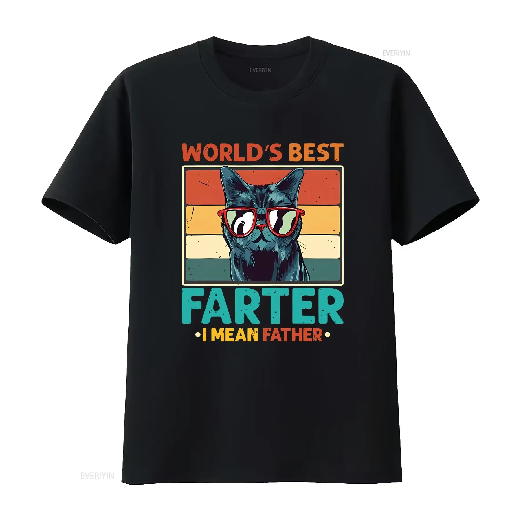 Worlds Best Farter I Mean Father T Shirt Cat Dad Ever Size S 5XL vintage Washed Stretched Versatile Soft fashion Casual