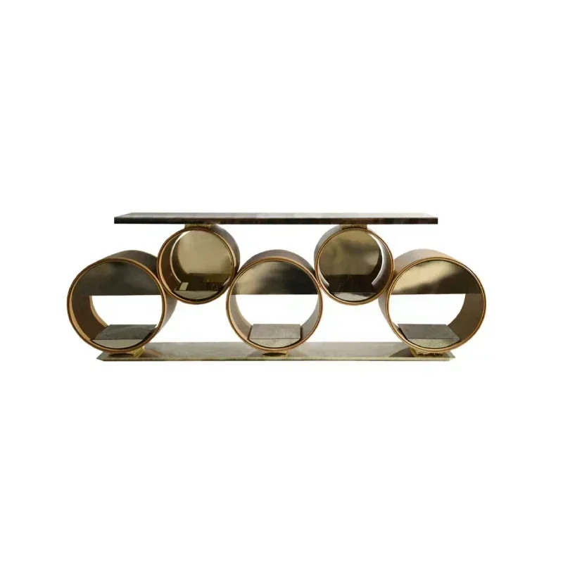 

Hot SalesItalian Style Minimalism Light Luxury Creative Console Table Bookcase For Storage In Living Room Reception Area