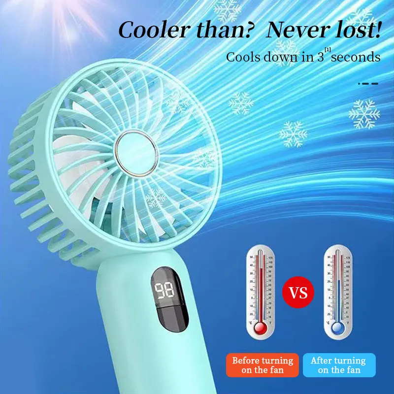 مروحة محمولة صغيرة قابلة لإعادة الشحن عبر USB - تبريد محمول وهادئ عالي السرعة للنوم والخارج والسفر