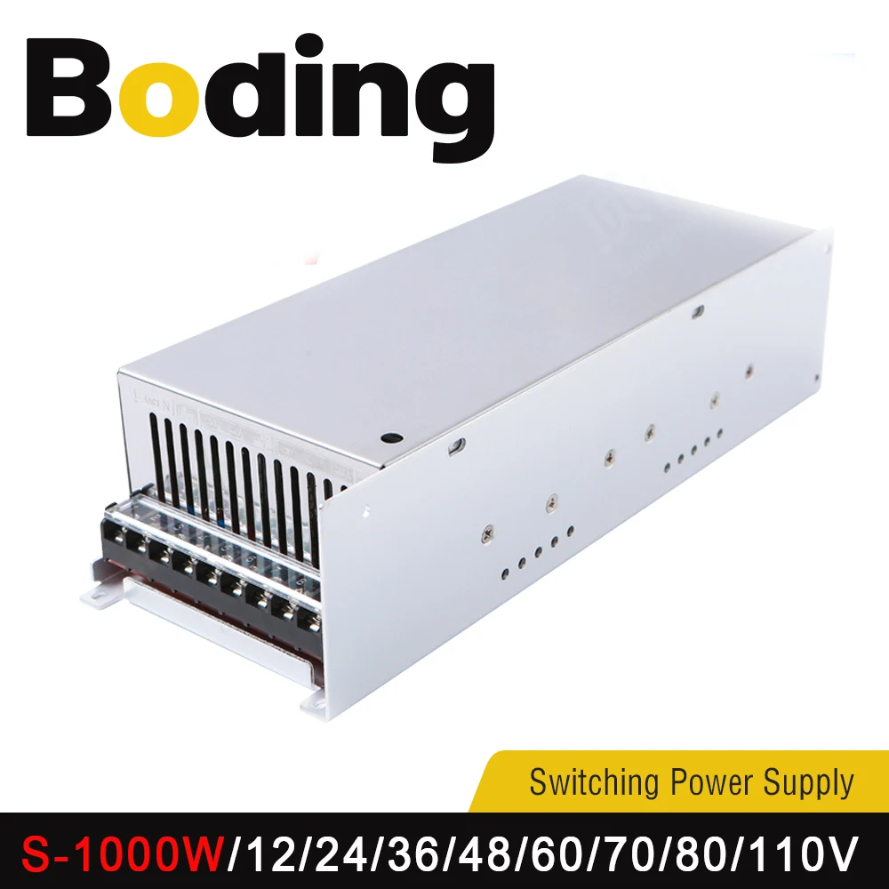 Boding Ac220 To Dc12v 24v 40v 30v 36v 48v 110v High-power 1000w Switching Power Supply S-1000w