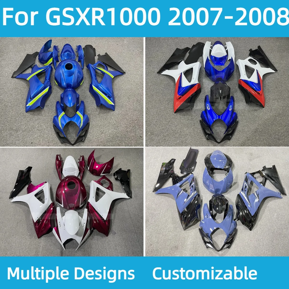 Fairing Kit Hot Style for GSXR1000 2007 2008 Injection Molded Motorcycle Accessories Customized Fairings GSXR 1000 07 08