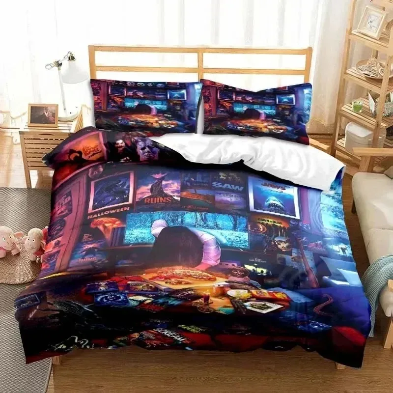 3D Print Horror Moive Halloween Bedding Set Bedroom Soft Modern Bedspreads Comefortable Duvet Cover Quilt Cover And Pillowcase