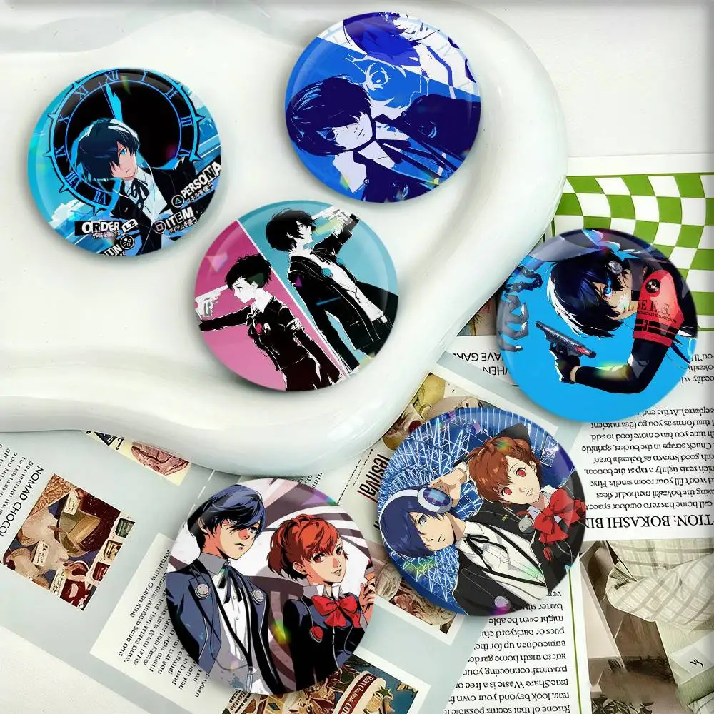 Game P-Persona 3 Badges 25 32 44 58 75 mm Round Fans Collect Friends Gifts Brooch Souvenir