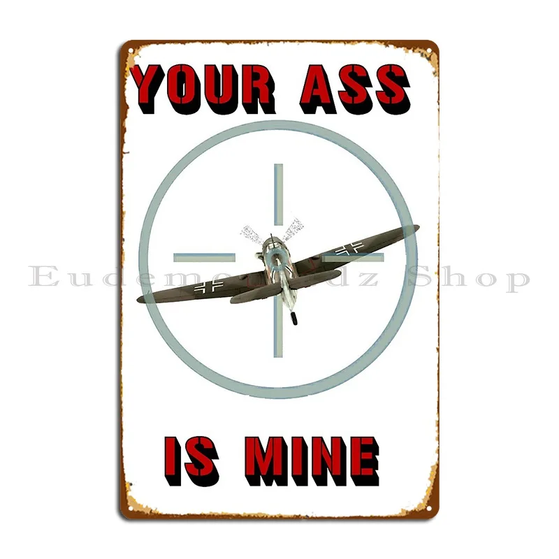Bf109 Check Your Six Metal Sign Wall Mural Iron Mural Cinema Wall Plaque Tin Sign Poster