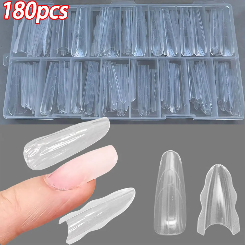 

180 шт. оригинальные сэндвич-формы для ногтей двойной формы миндальные круглые формы для ногтей 12 размеров верхняя и нижняя форма для ногтей для наращивания гелевых ногтей