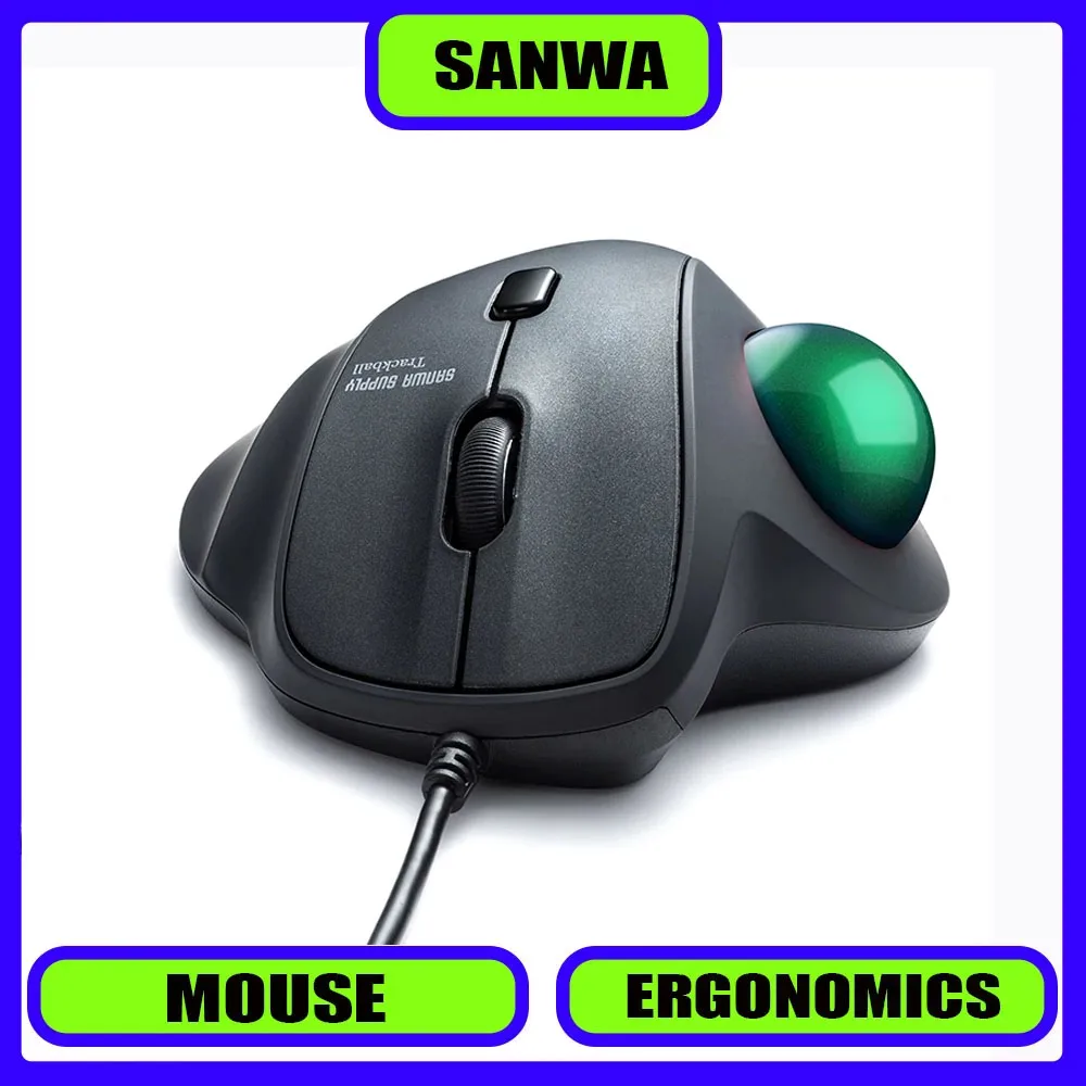 

Мышь-трекбол Sanwa, трехрежимная, эргономичная, с оптическим датчиком, для дизайна и черчения CAD, с регулировкой DPI, офисная мышь, уникальный подарок