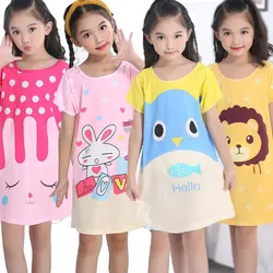 Sommer Mädchen Nachthemd Cartoon Pyjamas Kleid Für Kinder Teenager Nacht Kleid 3-10years Baby Nachthemd