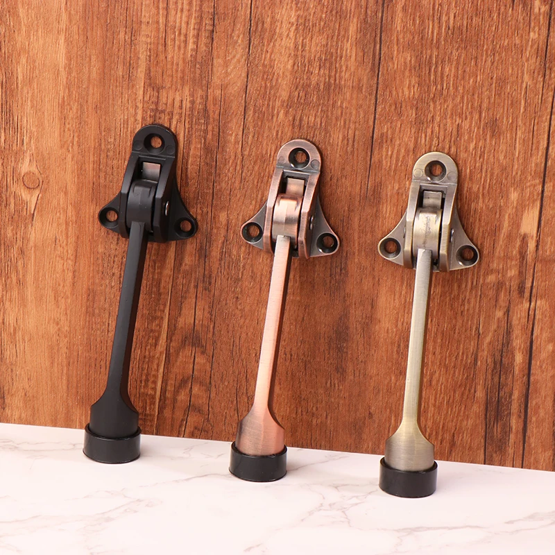 Doorstop Pedal Windproof Door Stopper Holder Anti-Push Heavy Duty Zinc Alloy Adjustable Closing Angle For Bedroom Bathroom Door