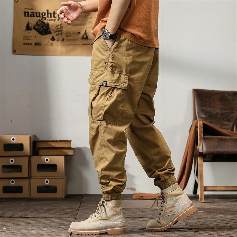 

Men's Overalls Cargo Pants Spring Autumn Fashion British Yappy Tactical Military Style Spring Casual Leggings Work Trousers