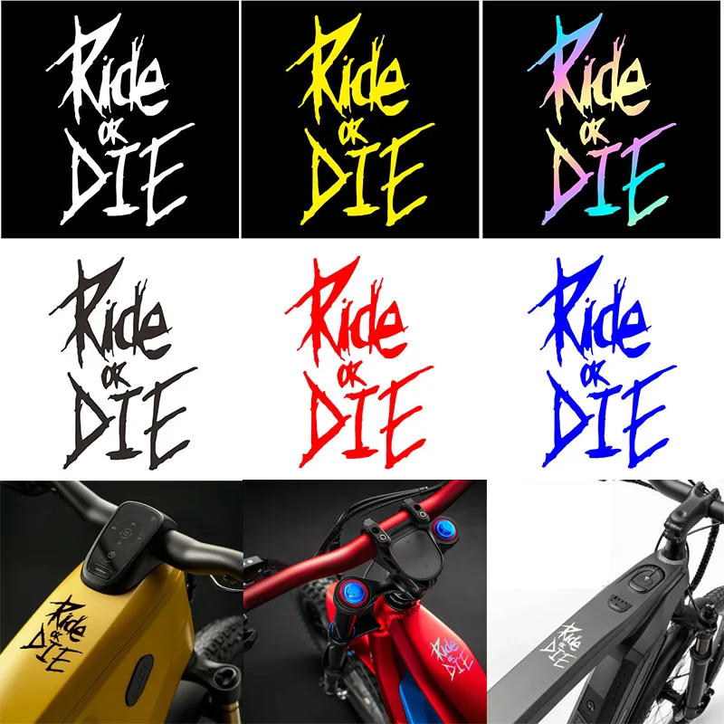 

Ride or Die Bicycle Frame Stickers DIY Mountain Bike Mtb Motorcycle Stickers Top Tube Waterproof Vinyl Decals Accessories