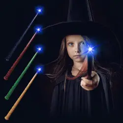 Light Up Magic Witch Wizard Wands Sound Illuminating Toy Wand For Kids Girls Boys Party Costume Cosplay Prop Accessories