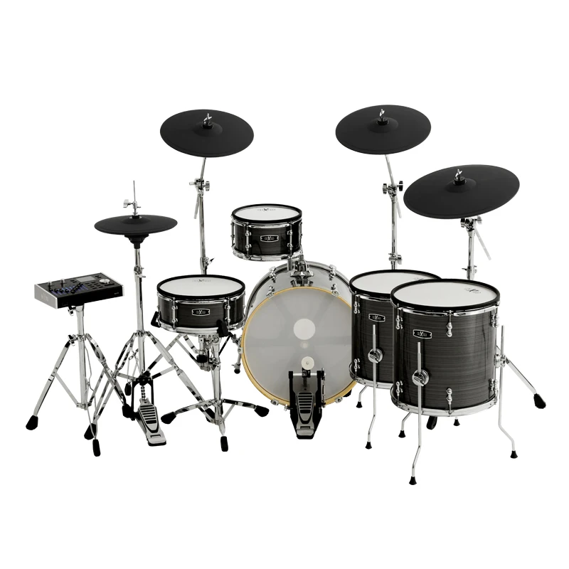 XD-2000B-KM Brushed Silver Color Acoustic Design Electronic Drum Set Factory Direct Sales