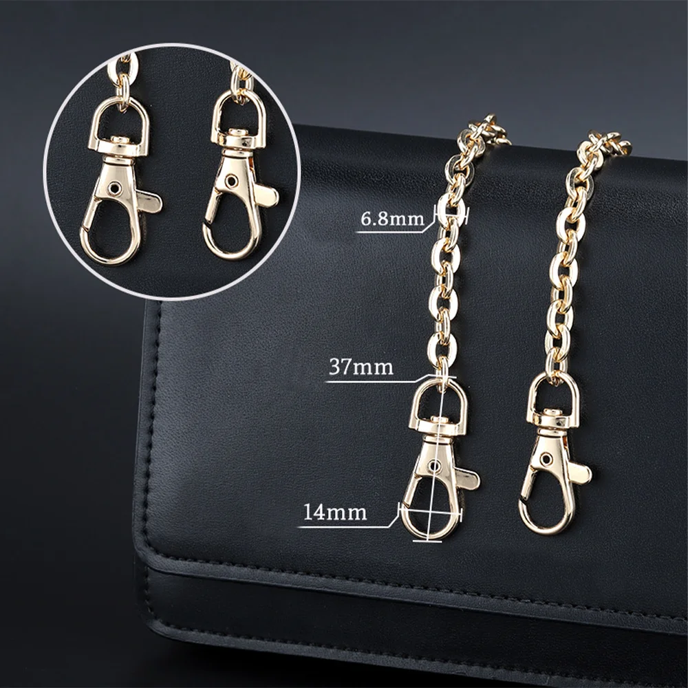 

40-120cm Handbag Metal Chains Shoulder Bag Strap DIY Purse Chain Gold Silver Black Handles Bag Accessories Chain