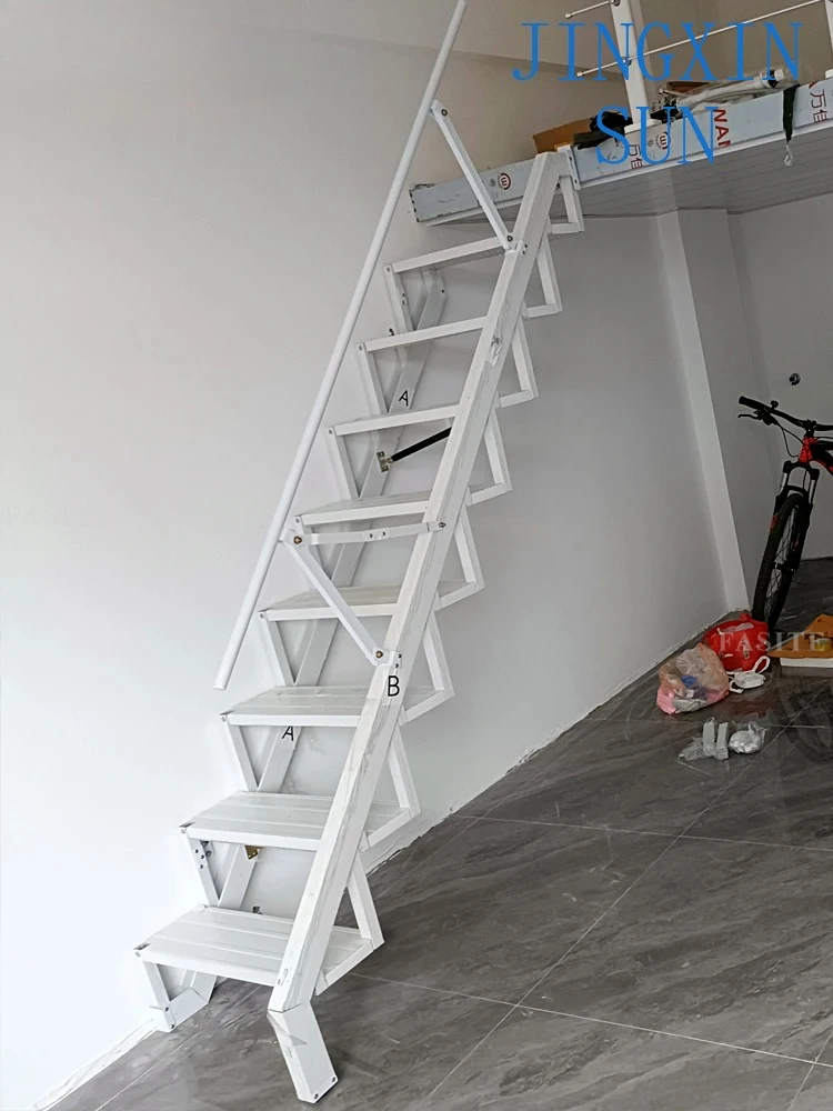 Staircase against the wall folding steps alloy outdoor outdoor folding ladder home pavilion stairs