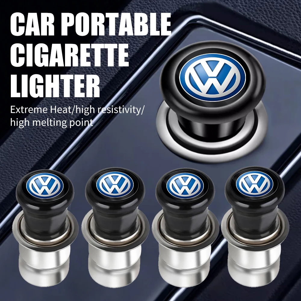 Car Cigarette Lighter 12V ABS Stainless Material For Volkswagen Golf 4 5 6 7 Passat Touran Beetle Jetta Santana B5 Accessories